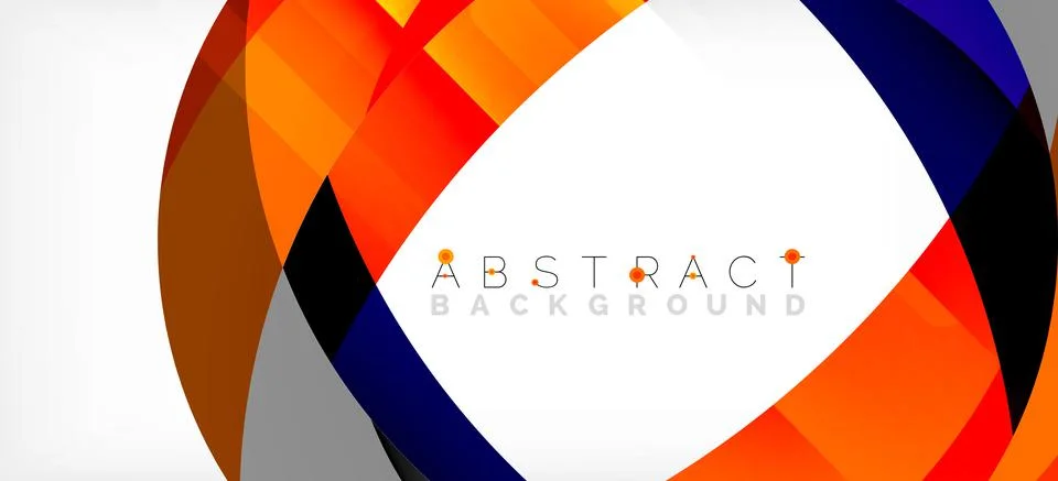 Geometric abstract background. Circle created with overlapping color shapes Illustrazione stock