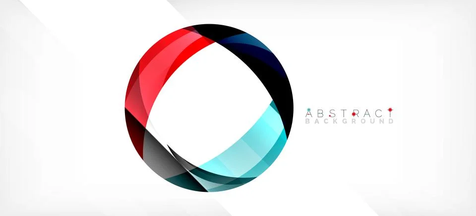 Geometric abstract background. Circle created with overlapping color shapes Stock Illustration