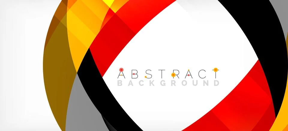 Geometric abstract background. Circle created with overlapping color shapes Illustrazione stock