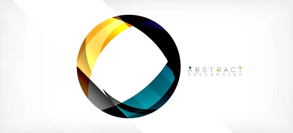 Geometric abstract background. Circle created with overlapping color shapes Illustrazione stock