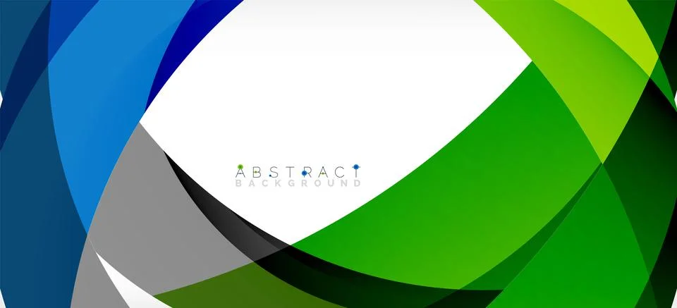 Geometric abstract background. Circle created with overlapping color shapes 스톡 일러스트