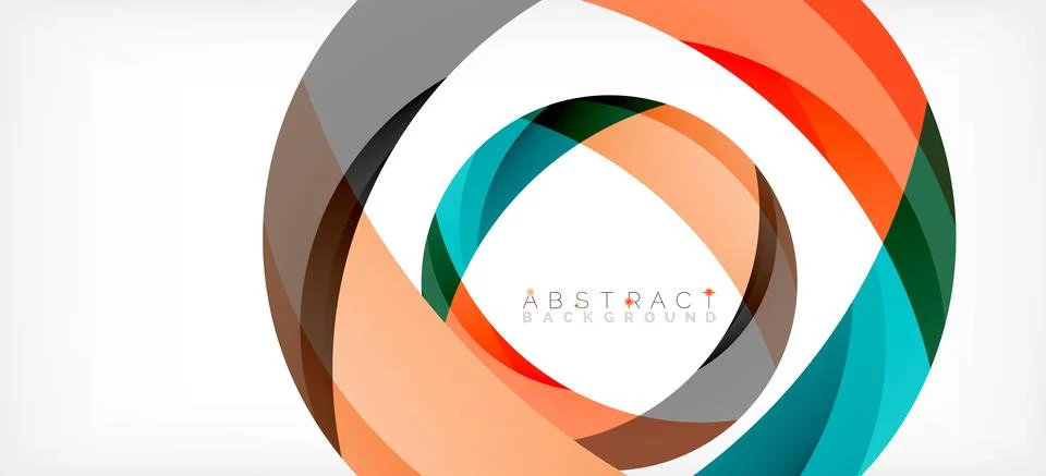 Geometric abstract background. Circle created with overlapping color shapes 스톡 일러스트
