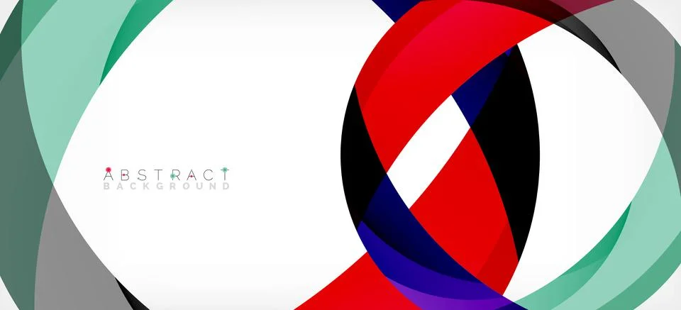 Geometric abstract background. Circle created with overlapping color shapes Illustrazione stock