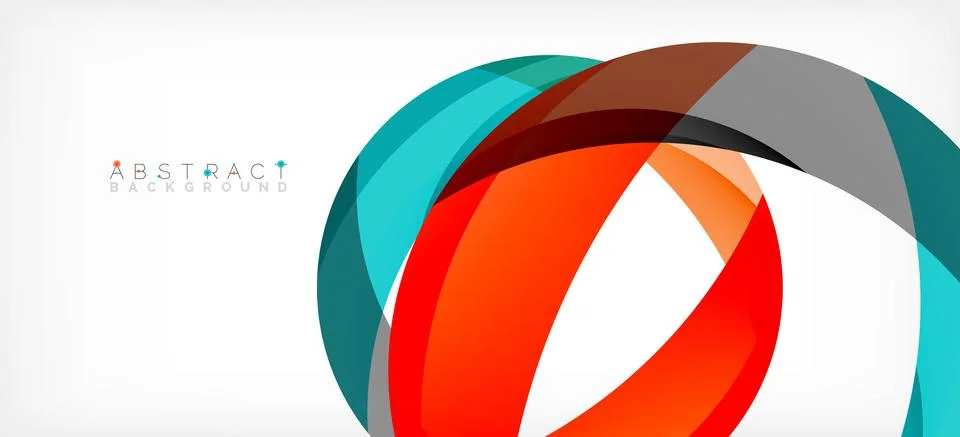 Geometric abstract background. Circle created with overlapping color shapes Illustrazione stock