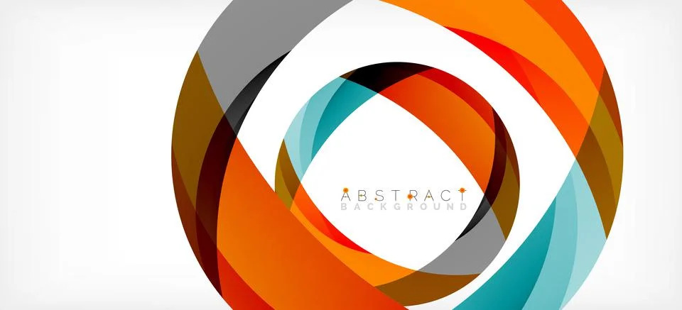 Geometric abstract background. Circle created with overlapping color shapes Illustrazione stock