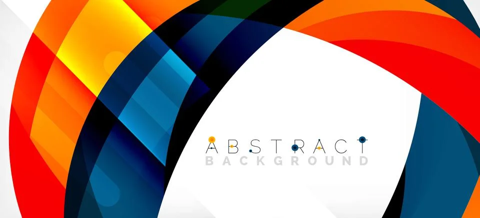 Geometric abstract background. Circle created with overlapping color shapes Illustrazione stock