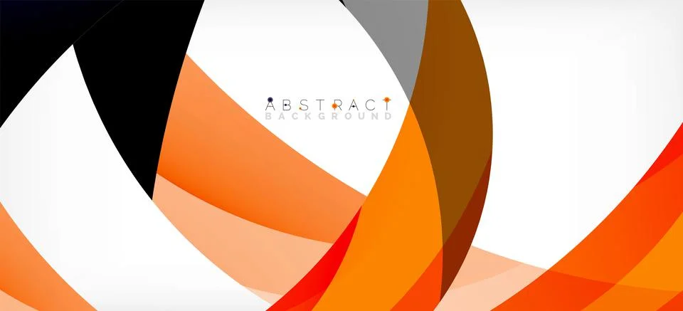 Geometric abstract background. Circle created with overlapping color shapes Illustrazione stock