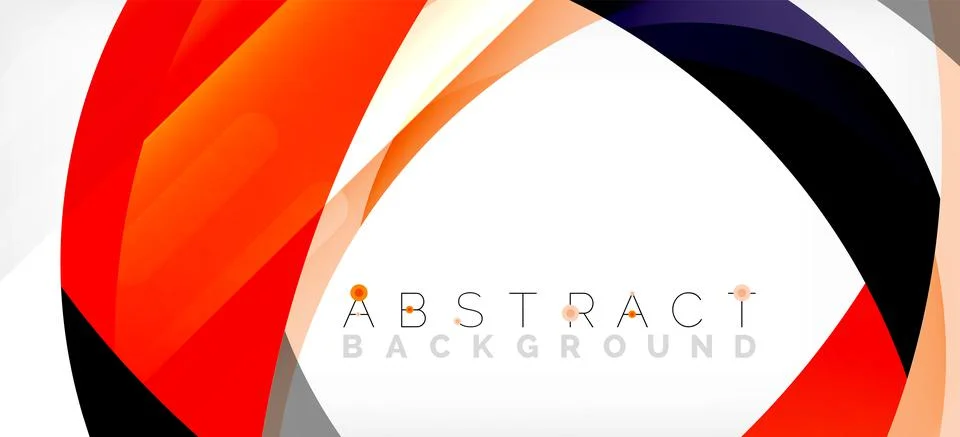 Geometric abstract background. Circle created with overlapping color shapes Illustrazione stock