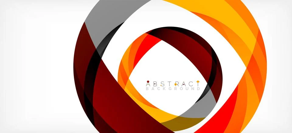 Geometric abstract background. Circle created with overlapping color shapes Illustrazione stock