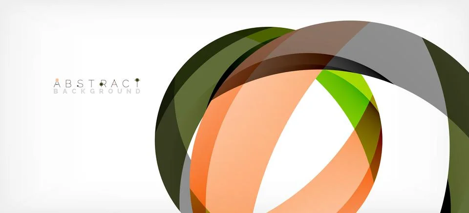 Geometric abstract background. Circle created with overlapping color shapes Illustrazione stock