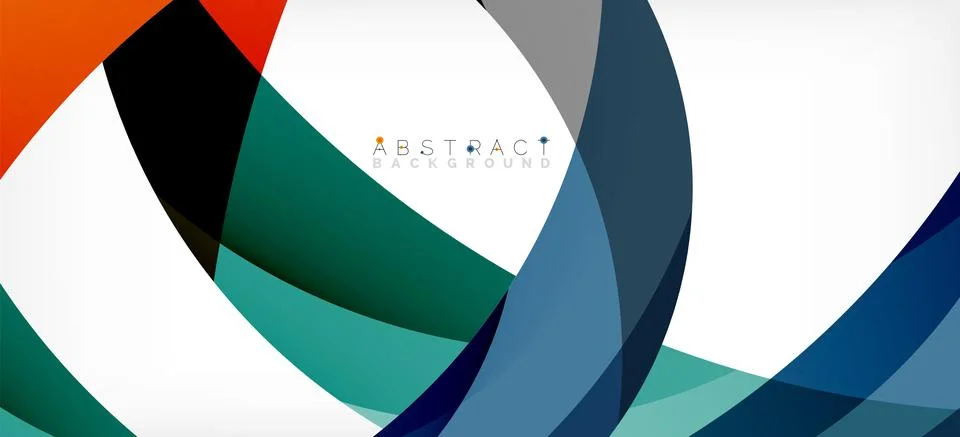 Geometric abstract background. Circle created with overlapping color shapes Illustrazione stock