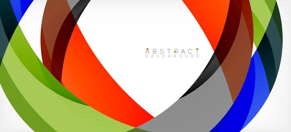 Geometric abstract background. Circle created with overlapping color shapes Illustrazione stock