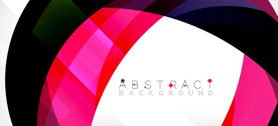 Geometric abstract background. Circle created with overlapping color shapes Illustrazione stock