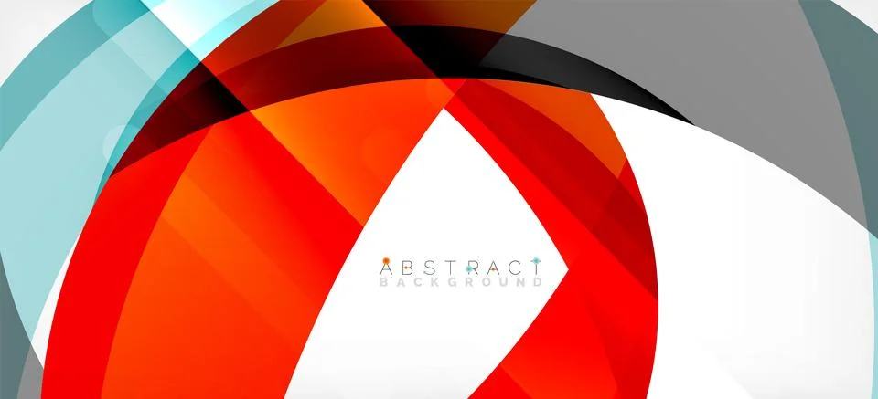 Geometric abstract background. Circle created with overlapping color shapes Illustrazione stock