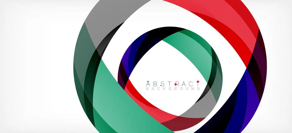 Geometric abstract background. Circle created with overlapping color shapes Illustrazione stock