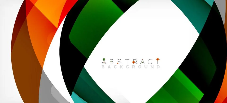 Geometric abstract background. Circle created with overlapping color shapes 스톡 일러스트