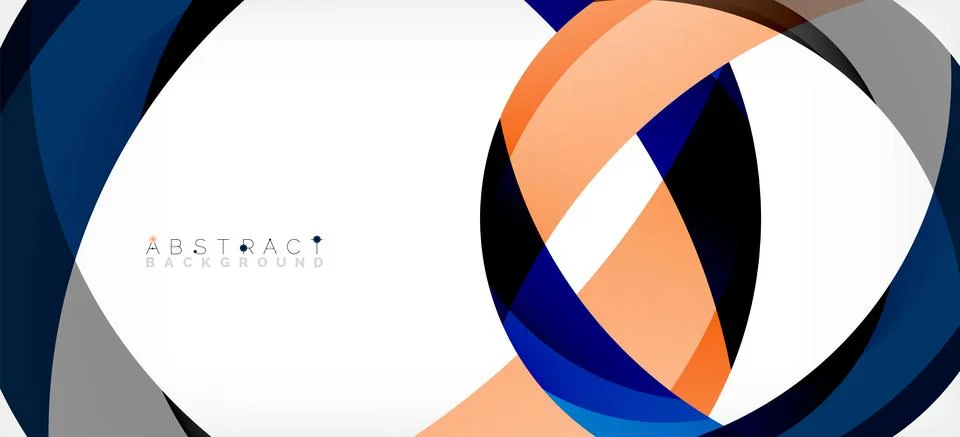 Geometric abstract background. Circle created with overlapping color shapes イラスト素材