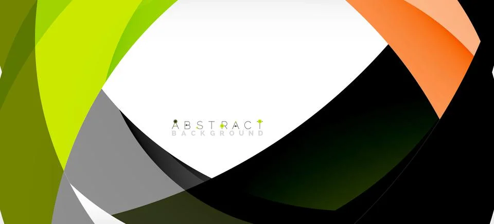 Geometric abstract background. Circle created with overlapping color shapes Illustrazione stock