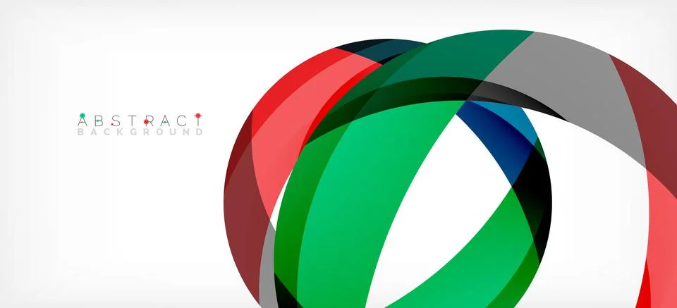 Geometric abstract background. Circle created with overlapping color shapes Illustrazione stock
