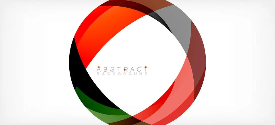 Geometric abstract background. Circle created with overlapping color shapes Illustrazione stock