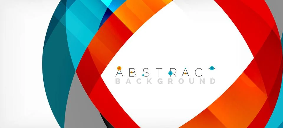 Geometric abstract background. Circle created with overlapping color shapes Illustrazione stock