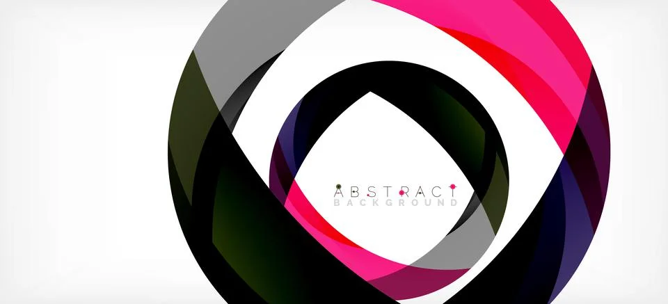 Geometric abstract background. Circle created with overlapping color shapes イラスト素材