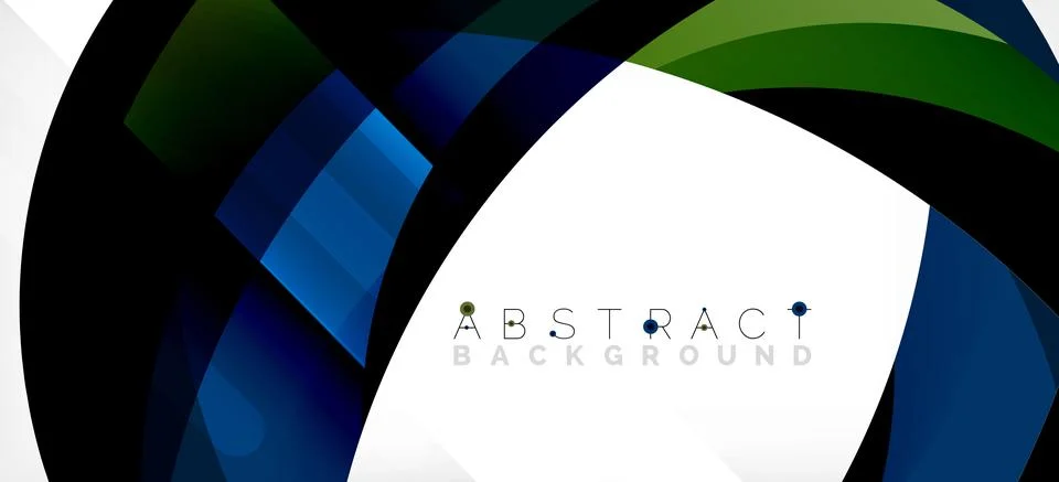 Geometric abstract background. Circle created with overlapping color shapes Illustrazione stock