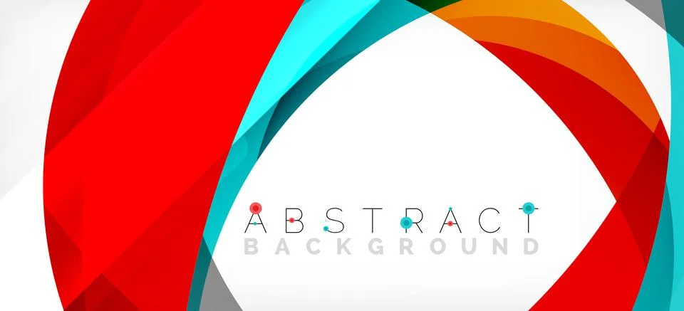 Geometric abstract background. Circle created with overlapping color shapes 스톡 일러스트