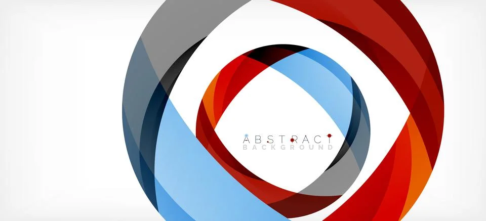 Geometric abstract background. Circle created with overlapping color shapes Illustrazione stock
