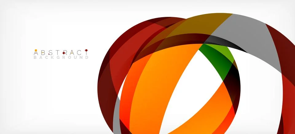 Geometric abstract background. Circle created with overlapping color shapes Illustrazione stock