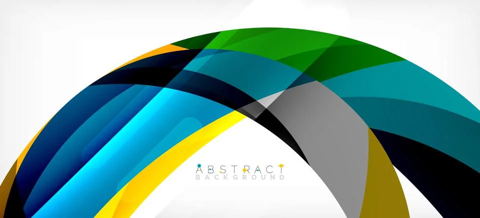 Geometric abstract background. Circle created with overlapping color shapes Illustrazione stock