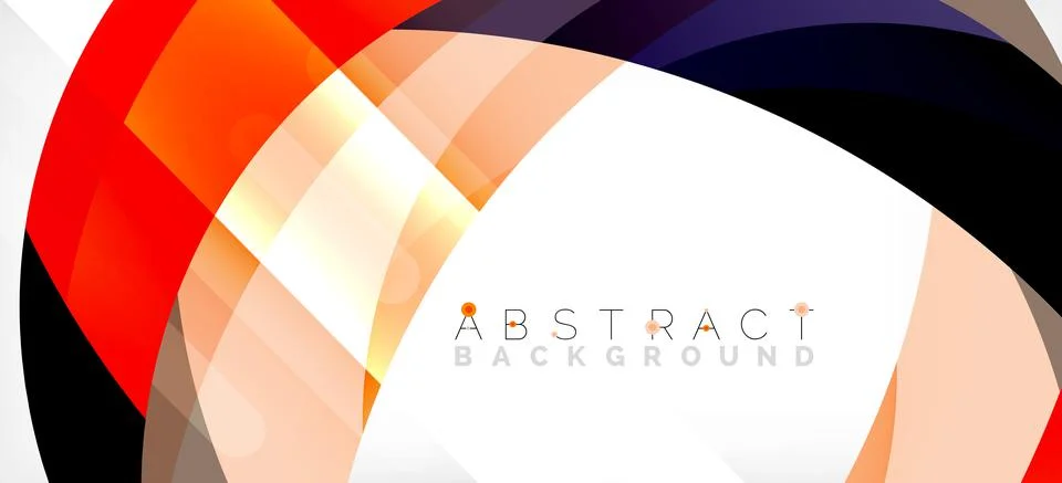 Geometric abstract background. Circle created with overlapping color shapes Illustrazione stock