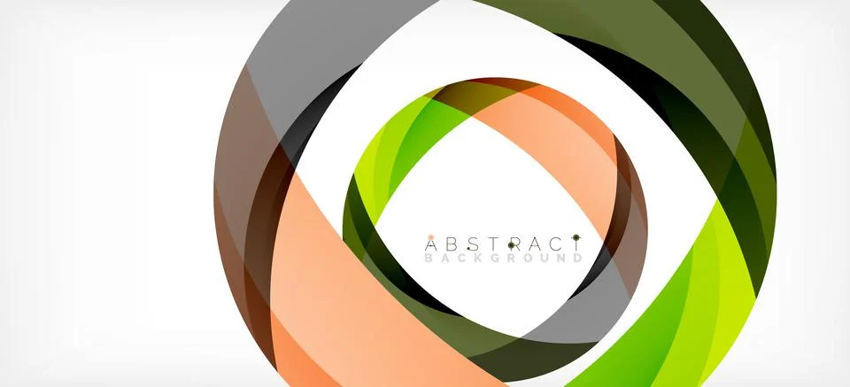 Geometric abstract background. Circle created with overlapping color shapes Illustrazione stock