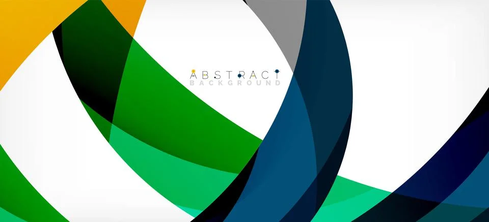 Geometric abstract background. Circle created with overlapping color shapes 스톡 일러스트