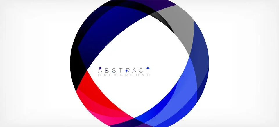 Geometric abstract background. Circle created with overlapping color shapes Stock Illustration