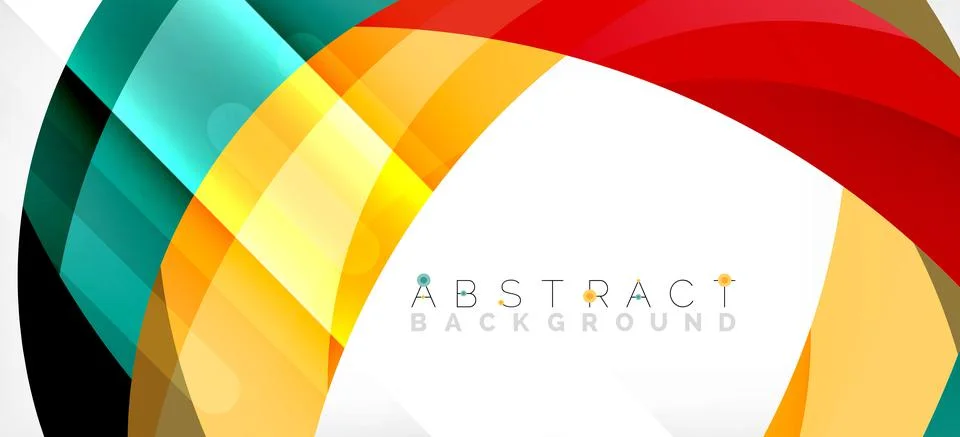 Geometric abstract background. Circle created with overlapping color shapes Illustrazione stock