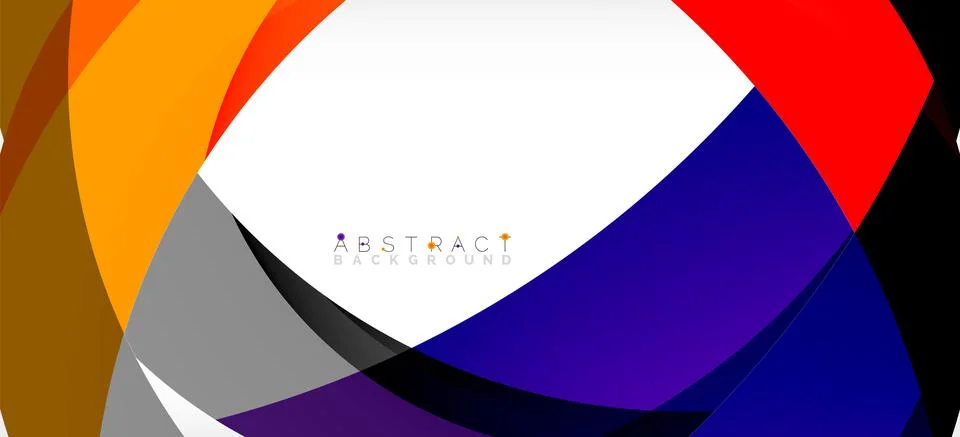 Geometric abstract background. Circle created with overlapping color shapes Illustrazione stock