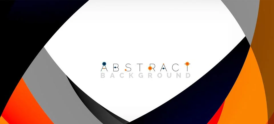 Geometric abstract background. Circle created with overlapping color shapes Illustrazione stock