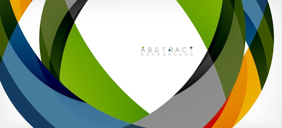 Geometric abstract background. Circle created with overlapping color shapes Illustrazione stock