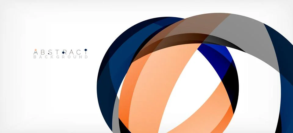 Geometric abstract background. Circle created with overlapping color shapes 스톡 일러스트
