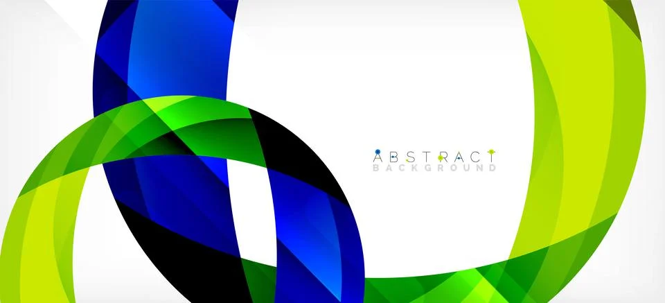 Geometric abstract background. Circle created with overlapping color shapes Illustrazione stock