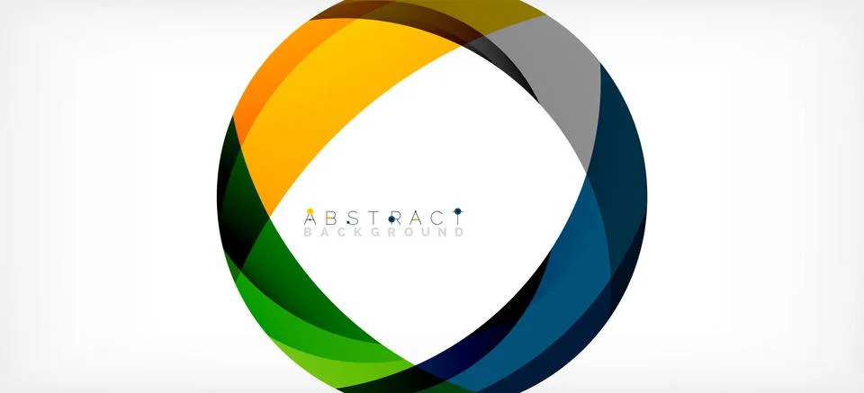 Geometric abstract background. Circle created with overlapping color shapes Illustrazione stock