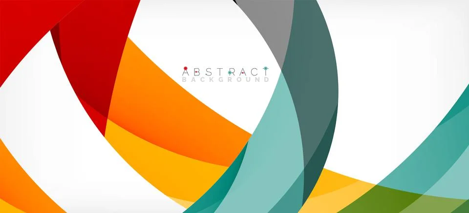 Geometric abstract background. Circle created with overlapping color shapes Illustrazione stock