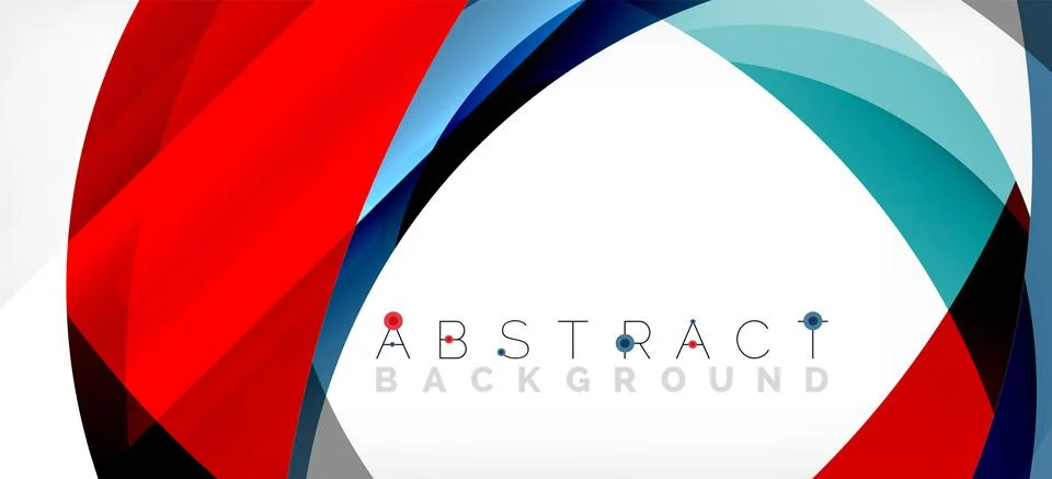 Geometric abstract background. Circle created with overlapping color shapes Stock Illustration