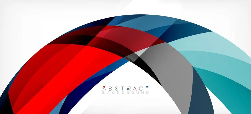 Geometric abstract background. Circle created with overlapping color shapes 스톡 일러스트