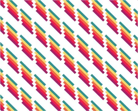 Geometric abstract background color repeating lines on white background Stock Illustration