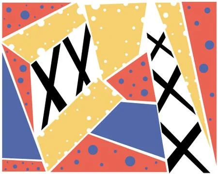 Geometric abstract background colored shapes details patterns Stock Illustration