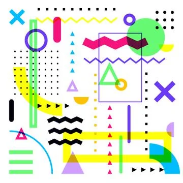 Geometric abstract background. Colorful vector trendy design elements on whit Illustrazione stock