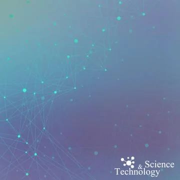 Geometric abstract background with connected line and dots for your design イラスト素材