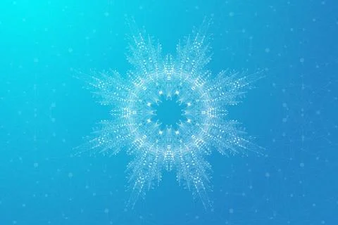 Geometric abstract background with connected line and dots. Molecular structure Stock Illustration